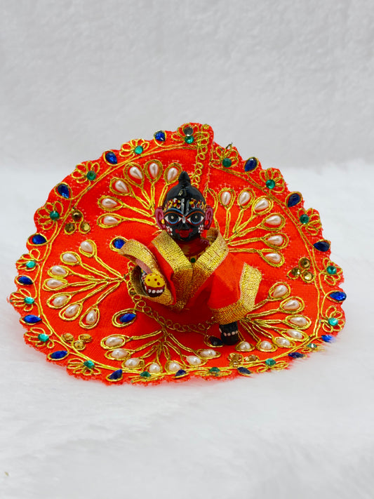 Embroidery Laddu Gopal Dress | Pack Of 6 | Pink, Navy Blue, Green, Yellow, Maroon, Orange | Size 2 No.