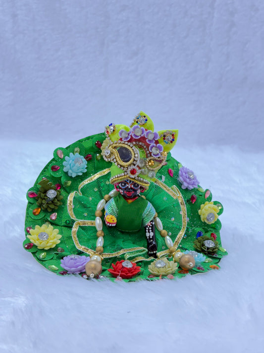 Handmade Heavy Laddu Gopal Dress | With Mukut & Mala | Size No. 2