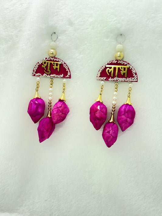 Pretty Pink shubh labh wall hanging