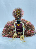 Handmade Heavy Laddu Gopal Dress | Set Of 3 (With Dress, Mukut, Patka)