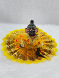 Multicolour Laddu Gopal Dress (Size 2 No.) | Pack Of 4 Beautiful Dress | With Mala & Mukut) | Yellow, Orange, Pink, Red