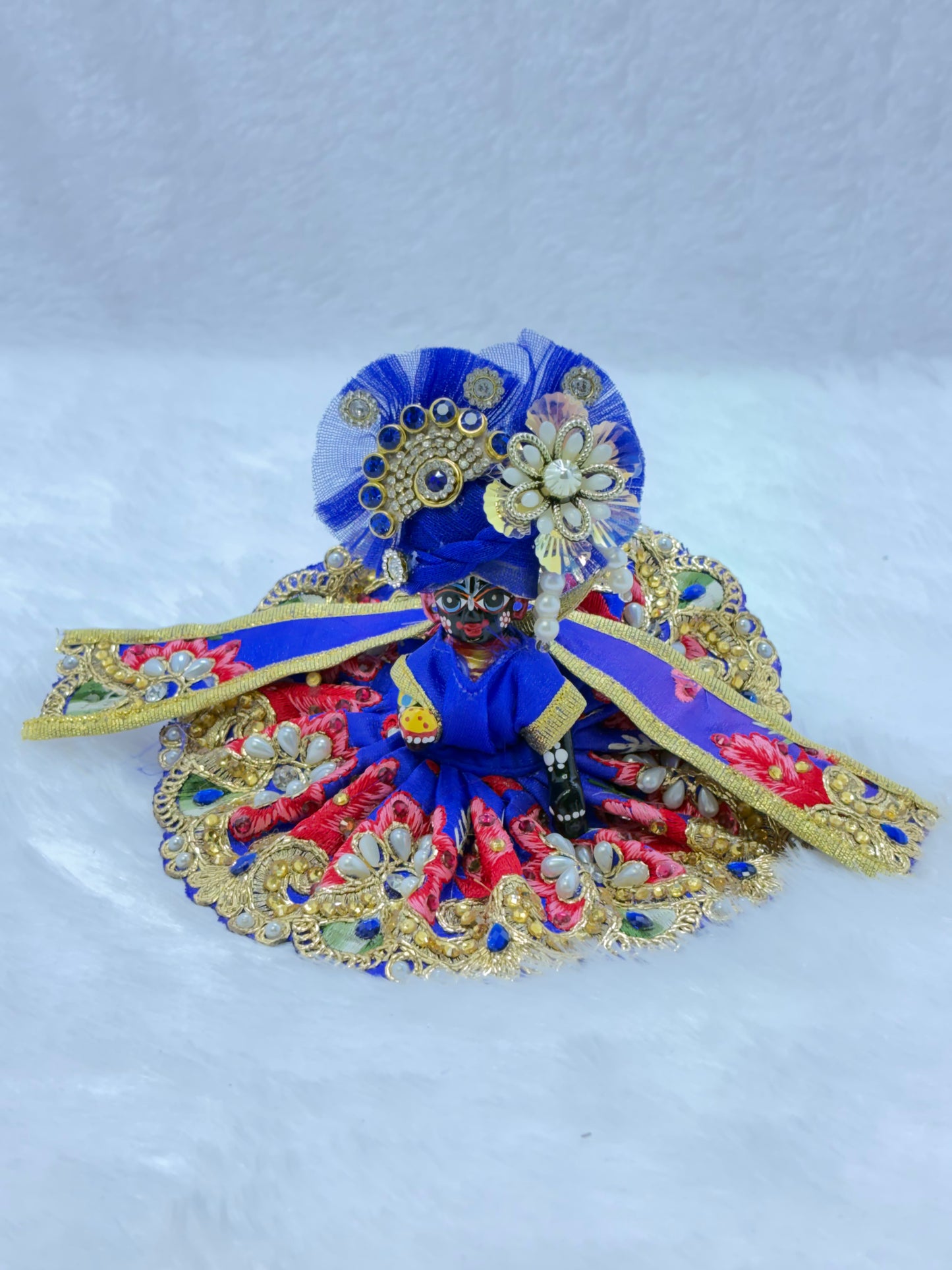 Heavy Embroidery Laddu Gopal Dress | Navy Blue | Size No. 2
