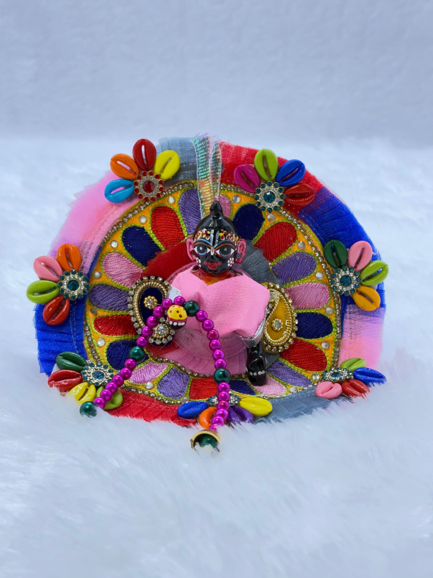Handmade Colourful Heavy Laddu Gopal Dress | Size 2