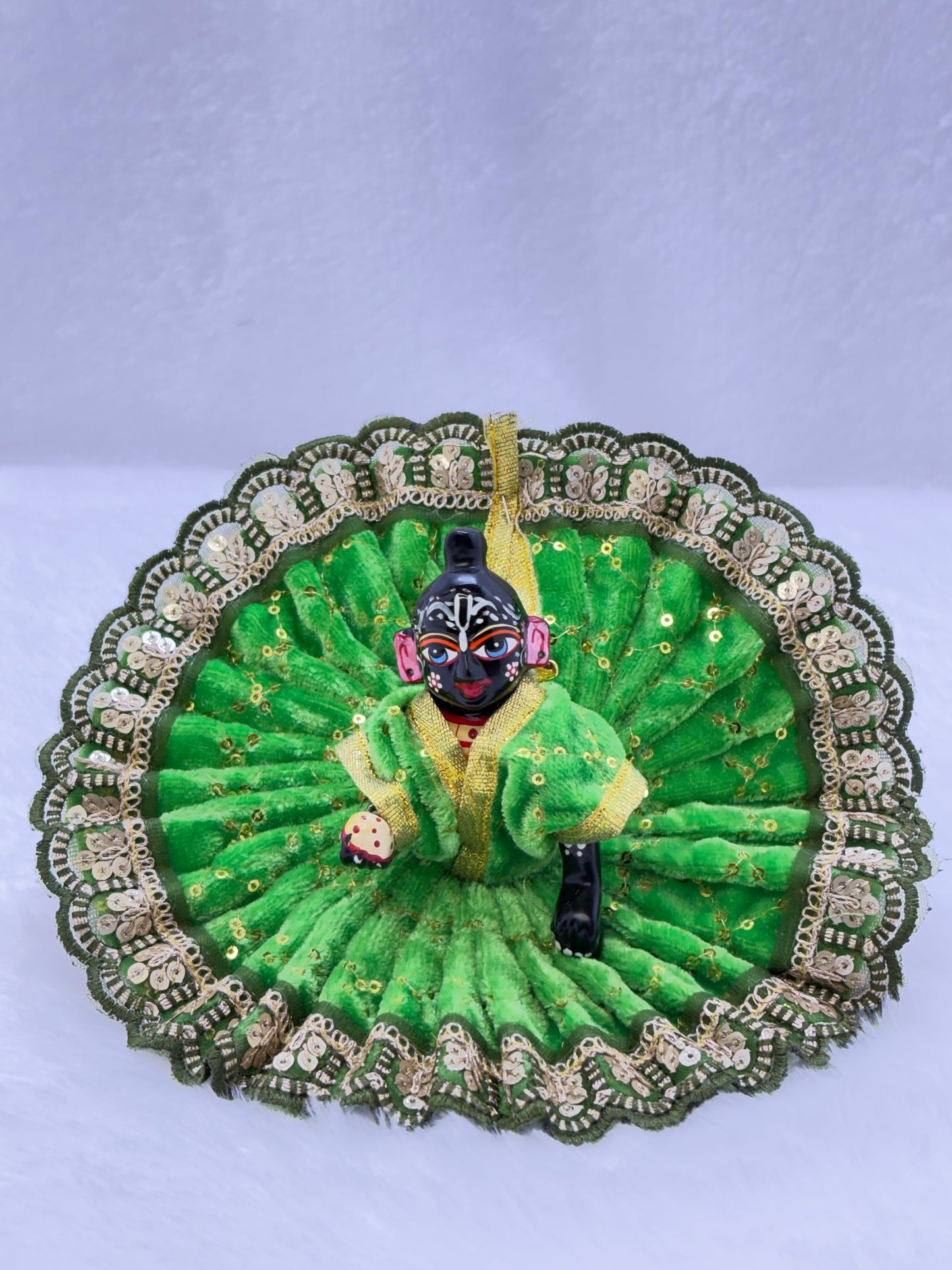 Premium Velvet Embroidery Gopal Dress |Green |Size No.4