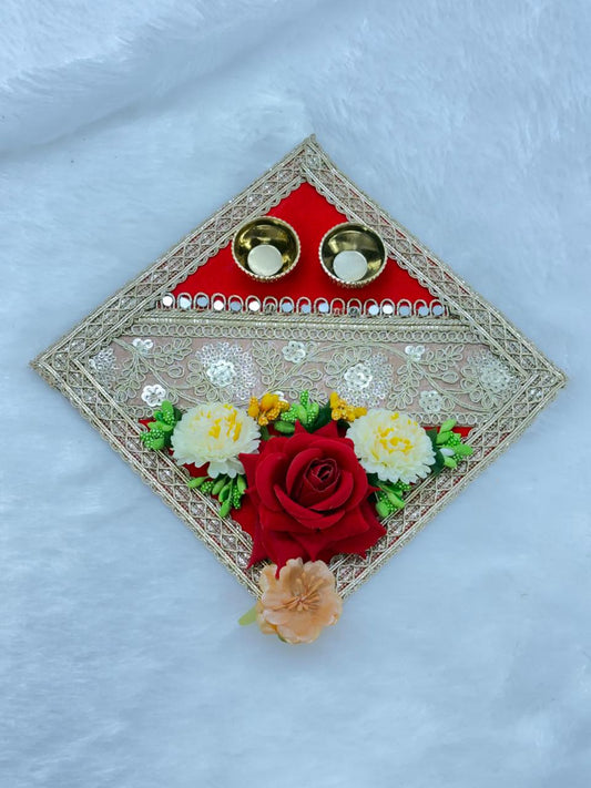 HandCraft Rose pooja Tray