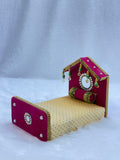 Fancy Mirror Bed With Takiya For Laddu Gopal