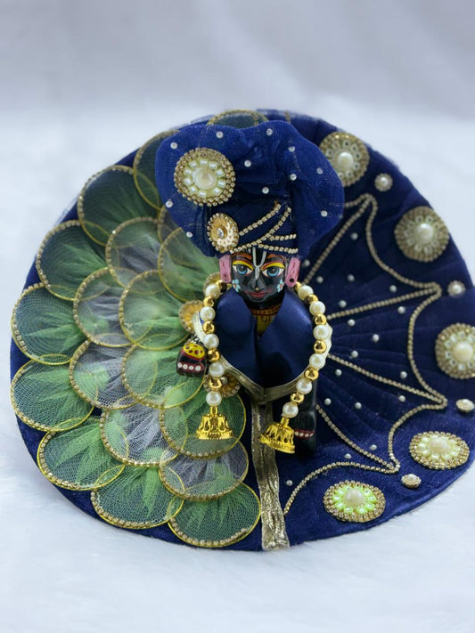 Handmade Heavy Gopal Dress (Navy Blue) (3 Piece Set)