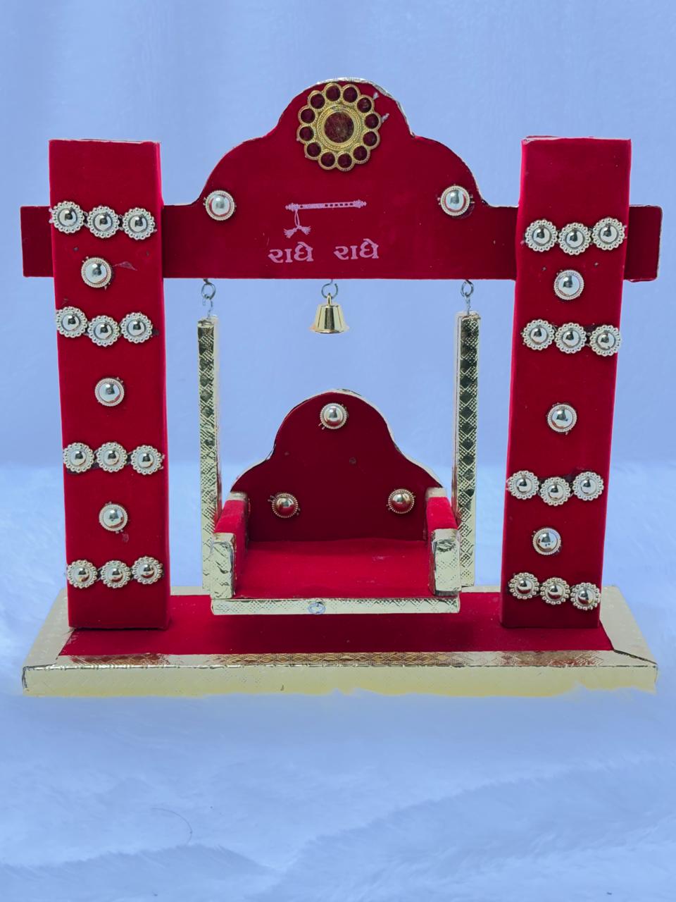 Wooden Velvet Jhula For Size 2 Laddu Gopal