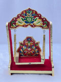Peacock Print Wooden Jhula For Size 2 Laddu Gopal
